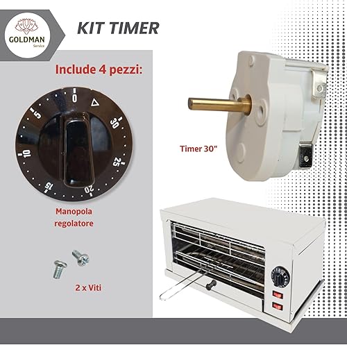 Timer Interruttore bipolare meccanico per tostapane e elettrodomestici per la casa e l'ospitalità. Controller Tempo: 30 minuti - Honorern