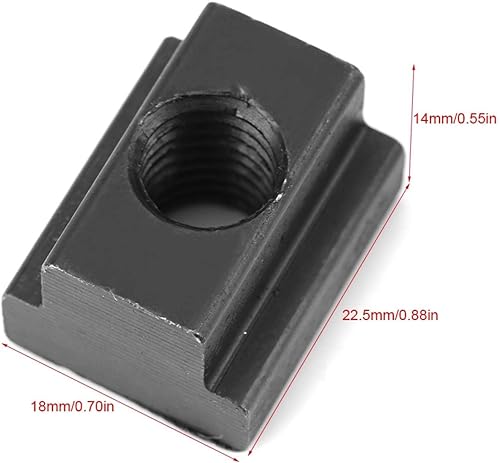 Dadi per scanalature a T 5 pezzi Finitura in ossido nero Dadi per scanalature a T Filettature M8/10 si adattano alle scanalature a T nei tavoli delle macchine utensili(M10) - Honorern