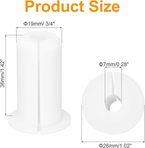 4pz Passacavi Parete per Cavi 3/4 Pollice Boccola Parete per Cavo Silicone Passacavi Kit Instradamento Cavi Accessori Passacavo Parete per Ethernet Foro da 7mm, Bianco - Honorern