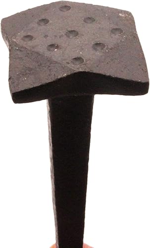 Set di 4 chiodi in ferro nero forgiati a mano, stile antico, rustico, con testa punteggiata, 7,6 cm, colore: nero, per porte e mobili - Honorern