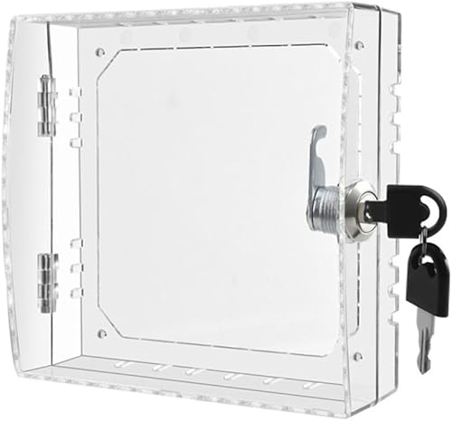 Scatola di blocco termostato in acrilico trasparente con 2 chiavi, 16 x 15 x 6 cm, con serratura per termostati a parete, protezione a risparmio energetico, facile installazione, design - Honorern