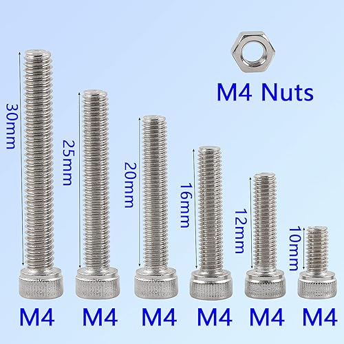 M6 Set Bulloni e Dadi,304 Viti Esagono Incassato In Acciaio Inossidabile Con Pacchetto Di Dadi Ebulloni Esagonali Viti Ed Elementi Di Fissaggio Bulloni A Testa Esagonale Set - Honorern
