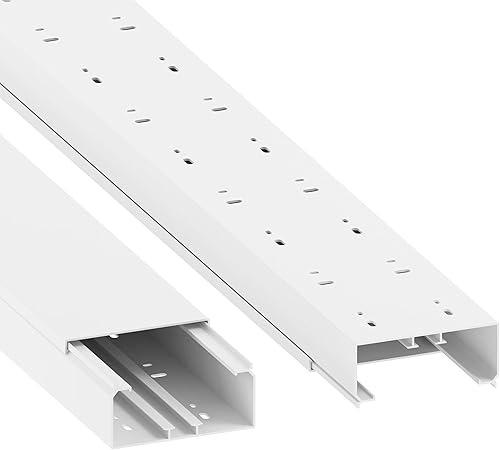 Habengut | Canalina per cavi (con foro di montaggio) 60 x 130 mm in PVC, colore: bianco, lunghezza 1 m - Honorern