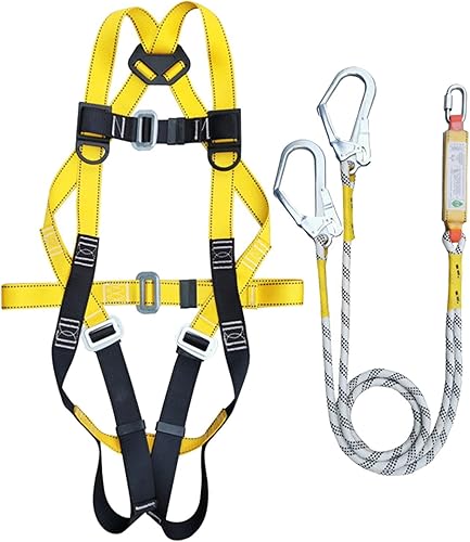 Imbracatura di sicurezza anticaduta, kit di sicurezza per il tetto, attrezzatura per la costruzione di tutto il corpo, regolazione a 5 punti, semplice da indossare, 500 x 5 x 5 cm, per - Honorern