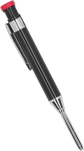 Matita Da Carpentiere Meccanica, Matita Da Carpentiere Per Impieghi Gravosi Con Temperino Incorporato, Matita Da Carpentiere a Foro Lungo E Profondo Per Marcare Su Metallo E Vetro (nero) - Honorern