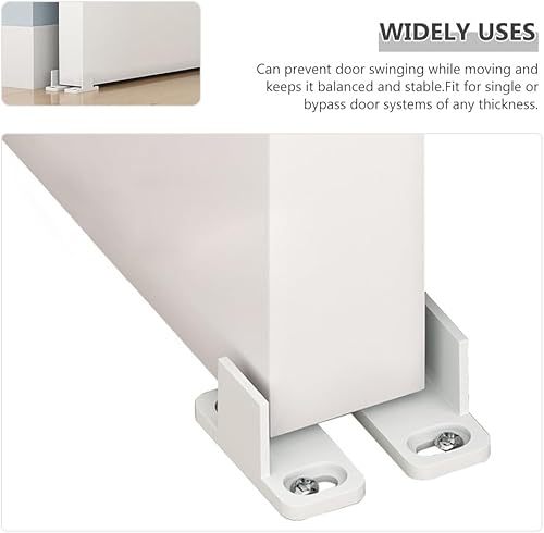 4pcs Guida Porta Scorrevole, Guide Per Porte Scorrevoli Pavimento Per Pavimento Inferiore Regolabile Porta Scorrevole Con Viti Per Porte Stabili, Fienile - Honorern