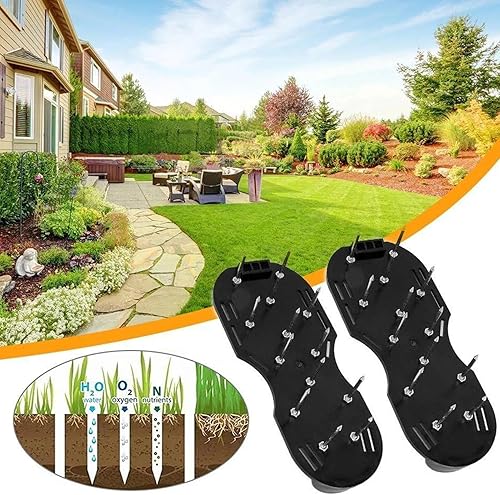Scarpe Aeratore per Prato | Aeratore per Terreno Compattato con Punte - Calzature con Chiodi per Arieggiare Prati Giardini Parchi e Aree Verdi - Honorern