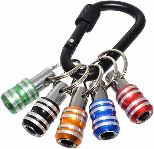 5Pcs Hex Shank Cacciavite Bit Holder Key Chain Extension Bar Portatile Bit Holder Quick Change Vite Adattatore Punte da Trapano con Gancio - Honorern