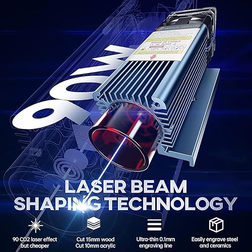 SCULPFUN Macchina per incisione laser S9, con air assist, honeycomb a nido d'ape, laser rotary roller, taglio laser 90 W, incisione laser per legno metallizzato, protezione degli occhi, messa a fuoco - Honorern