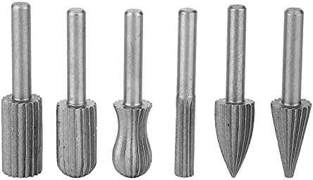 Set di Bava Rotante, 6 Pezzi Acciaio ad Alta Velocità 6mm Manico Set di file raspa rotante per Alluminio e Ferro Hardware - Honorern
