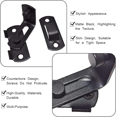 Serratura della Porta del Fienile Chiusura della Porta ad Angolo Retto di 90 Gradi Serrature e Chiavistelli per Porte Scorrevoli - Honorern