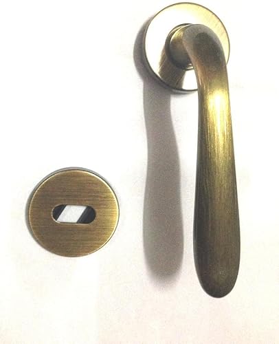 Maniglia per porte interne, con bocchetta e rosetta'Goccia' in ottone bronzato - Honorern