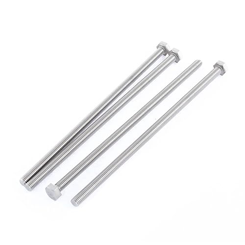 Bullone a testa esagonale M6 x 150 mm completamente filettato, in acciaio inox, 4 pezzi - Honorern