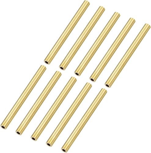 Ottone Tubo (2.5mm OD x 0.5mm Wall T x 30mm L) 20pz, Tubo Dritto in Metallo Senza Cuciture - Tubo Tondo in Ottone per Casa Arredamento, Macchine, Fai-da-Te Artigianato - Honorern