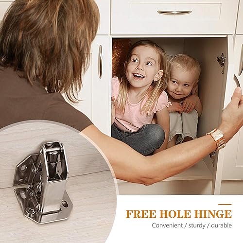 8 pezzi Cerniera per Mobili a Molla a Chiusura Automatica per Armadio Porta Ante Mobili Battuta Esterna Morbido Paracolpi,Angolo d'apertura 90,Cerniere per porta (105 × 43mm) - Honorern