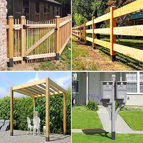 Protezione per in acciaio (9,5 – 15,2 cm), protegge le cassette postali in legno dai danni causati e dal tosaerba, protezione regolabile per recinzioni - Honorern