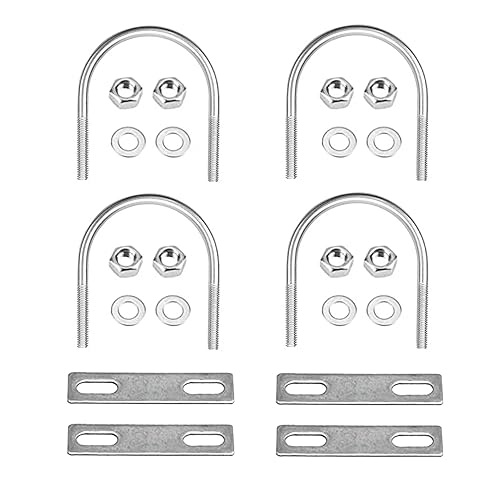 4 pcs,Bullone U,U-Bolts,Accessorio Bullone A U,Bulloni Tondi In Acciaio M8*60,Elementi Di Fissaggio A U,Con Rondelle E Dadi,Per La Costruzione Di Tubazioni E Applicazioni Del Settore(M8*60) - Honorern