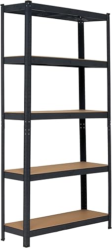 Scaffale Metallo 180 x 90 x 30 cm, a 5 Ripiani, Capacita' 1,000kg, Blu - Honorern