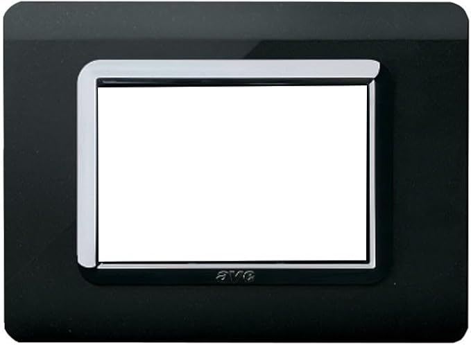 Placca Ave 'Tecnopolimero 44' 3 Moduli Nero Assoluto 44Py03Nal - Honorern