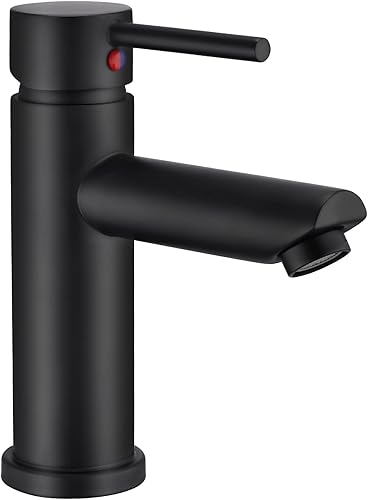 Rubinetti per lavabo da bagno Rubinetti monocomando miscelatore da bagno 1 foro, moderno rubinetto miscelatore per lavabo con tubi caldi e freddi, in acciaio inossidabile, cromato - Honorern