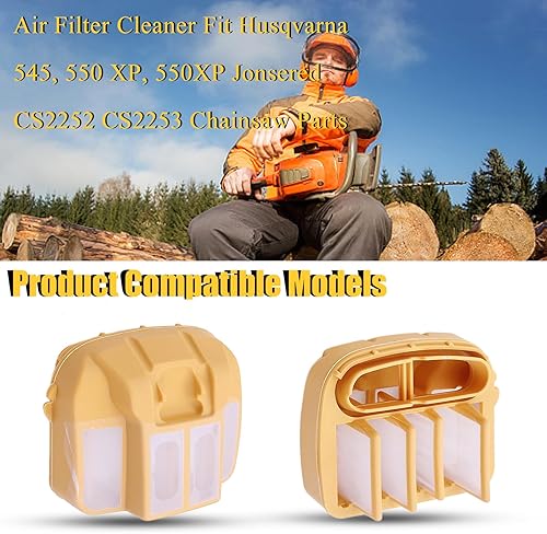 Haishine Filtro aria Cleaner per Husqvarna 545, 550 XP, 550XP Jinsered CS2252 CS2253 Parti motosega 522675402 - Honorern