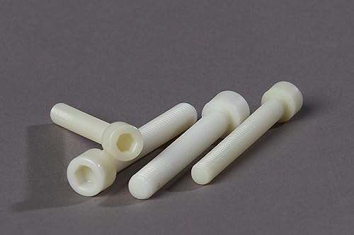 Viti con esagono incassato M6x60 mm (simili a DIN 912 / ISO 4762) | Viti a testa cilindrica in nylon | Viti in plastica tagliate a misura | 6 pezzi - Honorern