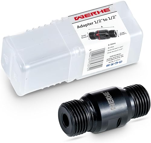 Riduzione adattatore da 1/2' UNC a 1/2' UNC per carotatrice per seghe a tazza per calcestruzzo. - Con foro per fluidi per la foratura a umido. - Honorern