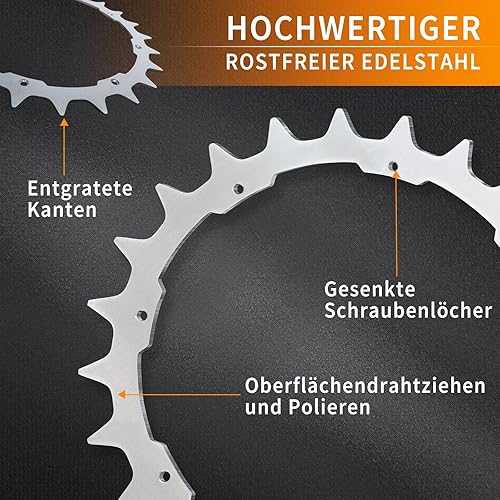 Punte in acciaio inox adatte per Gardena R40Li R50Li/Husqvarna 305 308 (fino al 2015), lucidate, fori per viti a sbavatura, 16 viti in acciaio inox, miglioramento della trazione per robot tosaerba - Honorern