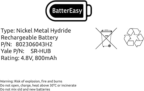 Yale Smart Hub 2.0 Allarme Back Up Batteria Sr-Hub Sincronizzazione Ia 310 320 330 340 - Honorern