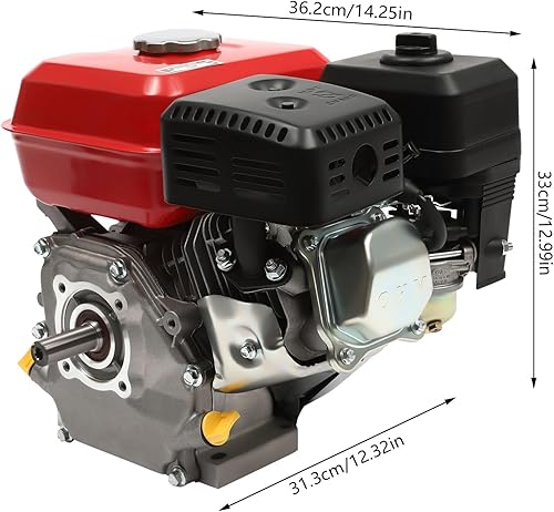 Motori a 4 tempi, 7,5 CV 5,1 kW, motore industriale a 4 tempi, 1 cilindro con albero da 20 mm, allarme olio, OHV, albero orizzontale, raffreddamento ad aria - Honorern