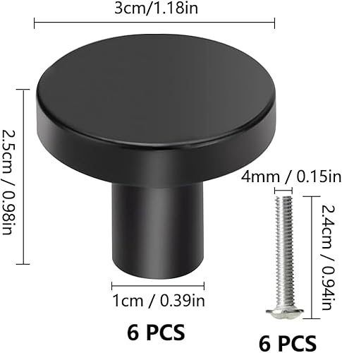 6 Pezzi Pomelli per Mobili, 25 * 30 mm Pomelli per Cassetti, Rotondo Pomelli, Pomolo per Mobili con Viti, Pomelli Armadio, Manopole per Mobili, per Armadietti, Cassettiere, Cucina (Oro) - Honorern