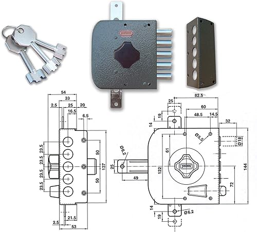 Potent 495/S Serratura Pompa Triplice S/A Sx - Honorern