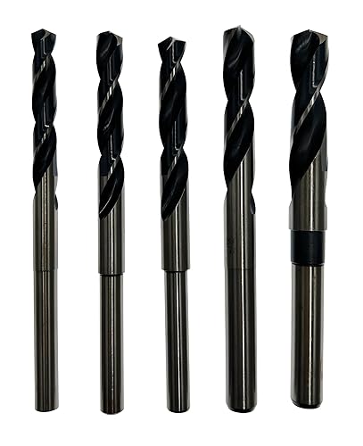 Falon-Tech Set di punte per metallo HSS 5 pezzi (10 mm, 11 mm, 12 mm, 13 mm, 15 mm) - in acciaio ad alta velocità - Set di punte elicoidali precise e centrate per trapani in acciaio duro - Honorern