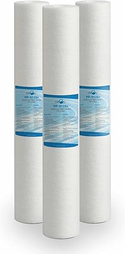 Filtro Sedimenti 20 Pollici 1 Micron. Elimina Sabbia, Fango, Particelle di ruggine e impurità sospese fino a 1 Micron in Polipropilene 3 pezzi - Honorern