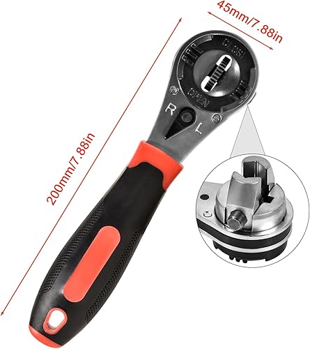 SaferCCTV Chiave a bussola a cricchetto regolabile da 20,3 cm, strumento ad alte prestazioni, con testa flessibile, capacità da 1/4 a 7/8' - Honorern