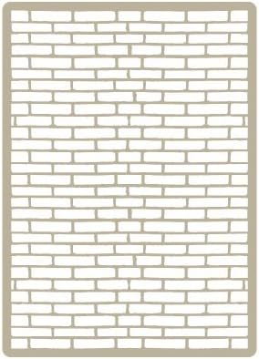 Stencil Deco Goffratura 045 Muro di Mattoni. Misure: Dimensioni Esterne dello Stencil: 15 x 21 cm Misure Design: 14 x 20 cm - Honorern