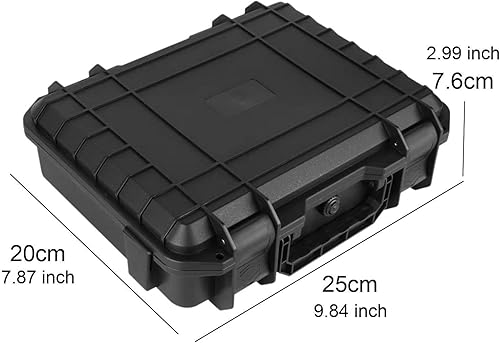 Milageto Cassetta degli attrezzi per attrezzature Scatola portaoggetti Custodia rigida nera resistente alle intemperie Resistente all'usura Impermeabile per, 340 mmx270 mmx125 mm - Honorern