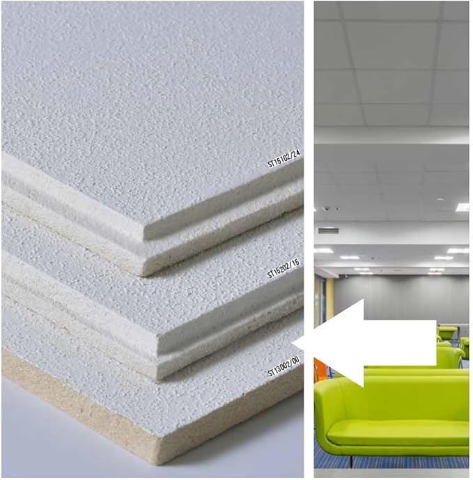 ITP ST13002.00.U PANNELLO CONTROSOFFITTO SANDED FIBRA MINERALE BUCCIATA 600X600x13/5.04MQ (14PZ) Confezione 14 pezzi Bordo Lay-on - Honorern