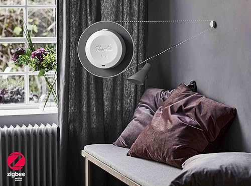 Danfoss 014G2480 Sensore Ambiente, Certificato Zigbee, Wireless, Controllato a Distanza per Termostati per Radiatori - Honorern