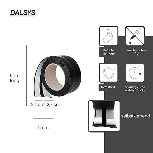 Battiscopa morbido autoadesivo 5m, rovere sbiadito battiscopa adesivo, listello decorativo per zona giorno, cucina, bagno, battiscopa in pvc plastica - Honorern