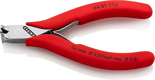 Knipex Tronchese per Elettronica con Tagliente Frontale Rivestiti in Resina Sintetica Antiscivolo 115 Mm 64 01 115 - Honorern