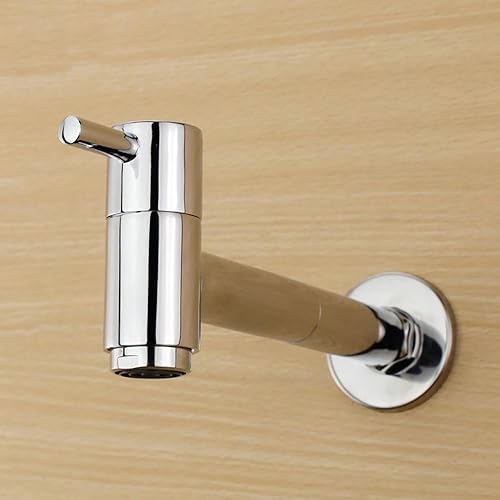 Shuiltad Rubinetto da giardino esterno in ottone cromato a parete Balcone Mop Lavandino Acqua Fredda Rubinetto Bagno Lavanderia Utility Rubinetti - Honorern