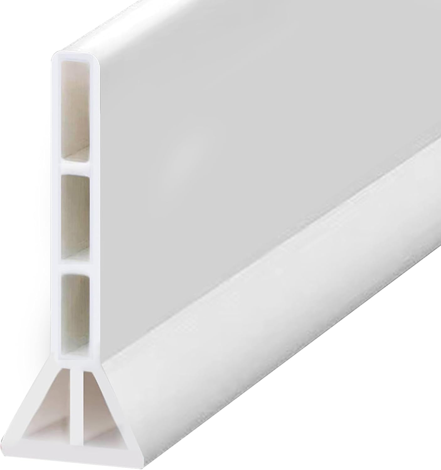Guarnizione per doccia, autoadesiva, in TPE, colore bianco, barriera contro l'acqua per doccia, pieghevole, per cucina (2 m di lunghezza, 10 cm di altezza e 3,5 cm di larghezza) - Honorern