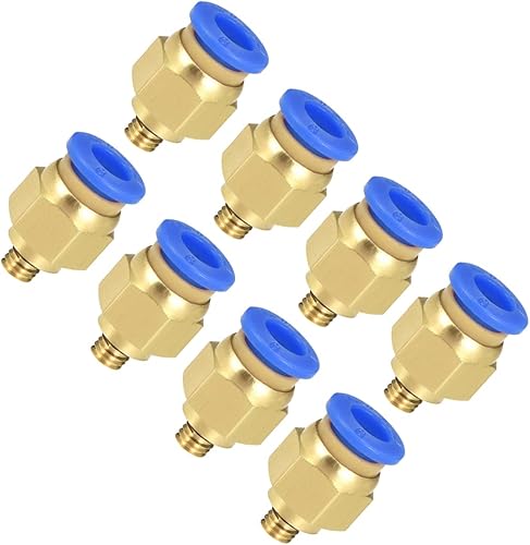 PATIKIL M5 Maschio x 6mm Tubo OD Dritto Raccordi,8pz Pneumatico Pressione per Rapido Connettore per Pneumatico Idraulico - Honorern