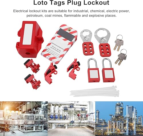 Lockout Tagout Kit Serrature con Lucchetti di Sicurezza Hasps Serrature per Interruttori Loto Tag Borsa per il Trasporto per Prodotti Chimici Industriali - Honorern