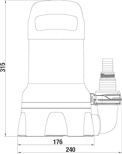 GARDENA Pompa sommersa acqua pulita 11000: pompa acqua pulita di portata 11000 l/h, interruttore flottante con funz. continuo, aspirazione piatta a 2 mm, sistema attacco rapido, 450 W (09032-20) - Honorern