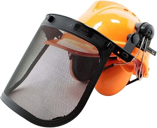 Maschera Visiera Protettiva, Protezione per Occhi Decespugliatore, Casco Protettivo con Cuffie Antirumore, Casco Protettivo La Zappa - Honorern