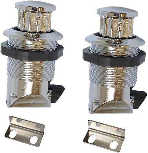 2 chiavistelli a pulsante, chiusure a pressione per configurazioni perpendicolari di porte, chiavistelli a pressione per chiudere, pomelli per conservare a filo (argento) - Honorern