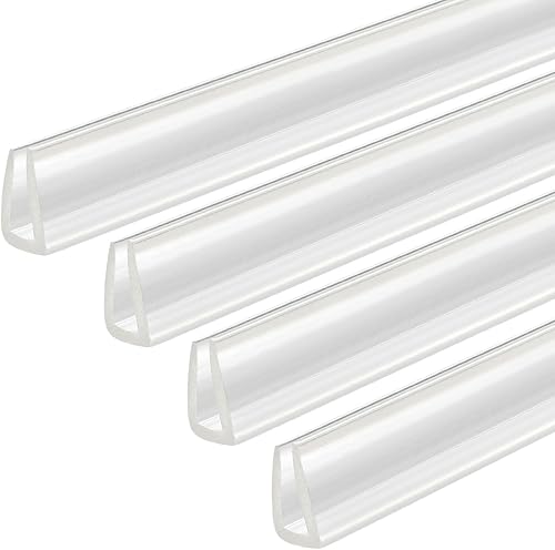 4 Pezzi Profilo di Protezione a U, Lunghezza 4.9ft, Guarnizione in Gomma per Bordi, Adatta per Spessore di 4-5mm, (9/16' L x 5/16' A) Trasparente - Honorern