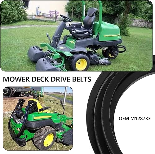 EMSea 1 Pezzo di Ricambio per Cinghia di Trasmissione del Piatto di Taglio M128733 Compatibile con John Deere LT Series 42 Pollici Trattori LT155 LT160 LT166 LT170 LT180 Nero - Honorern